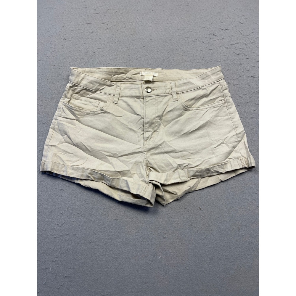 H&M Shorts Cotton Twill Beige Size EUR 40 US 10 W32 Womens